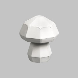 Ceramic Bisque Sm. Faceted Mushroom - case of 6 Ceramic Bisque Sm. Faceted Mushroom - case of 6